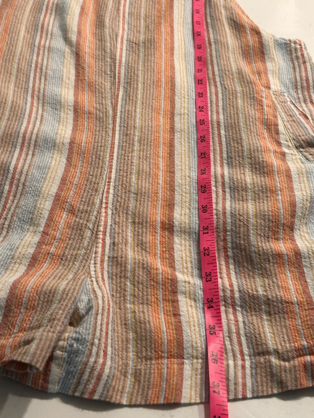 Anthropologie Striped Wide Leg Romper Jumpsuit M Boho Coastal Pockets - Picture 11 of 11